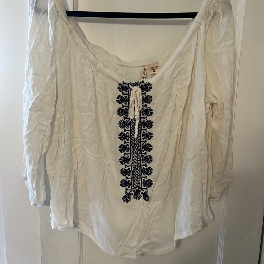 Off the shoulder white blouse